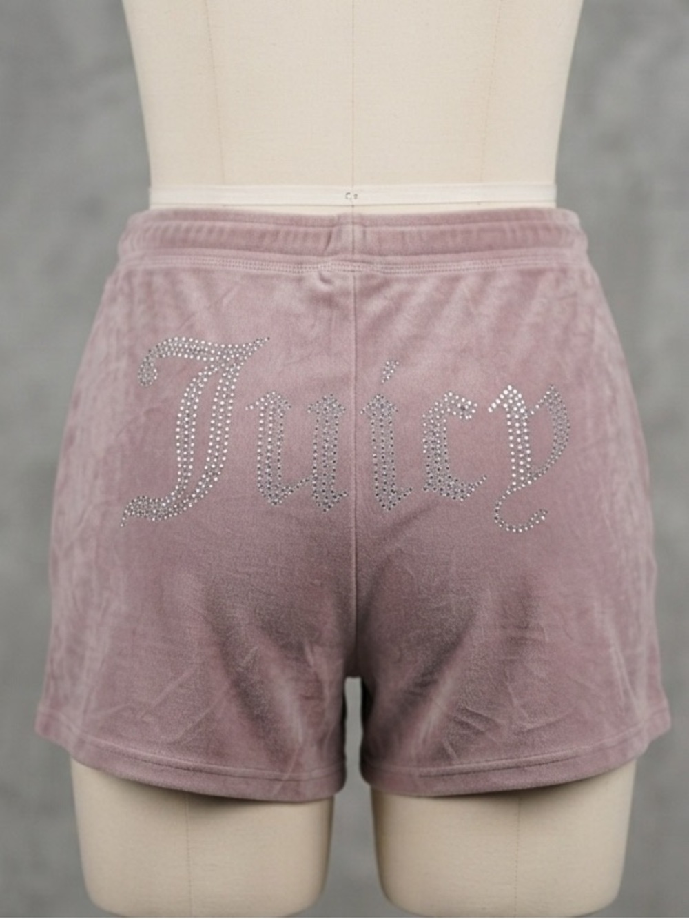 Juicy Couture Velour Rhinestone Logo Sleepwear Shorts Mauve Pink Size Large